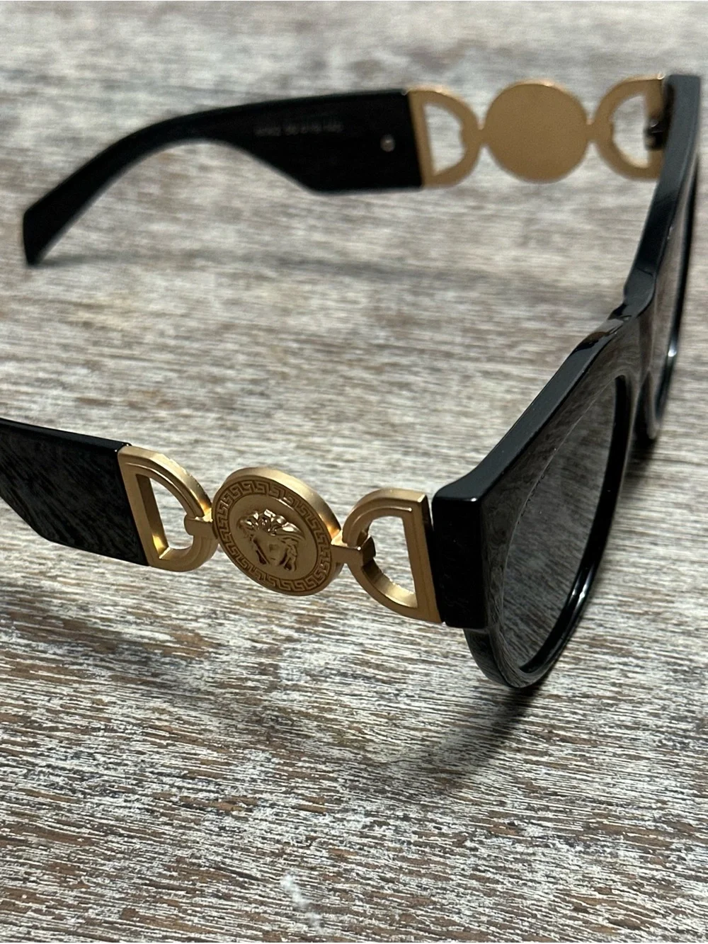 Black Cat-Eye Sunglasses with Gold Accent